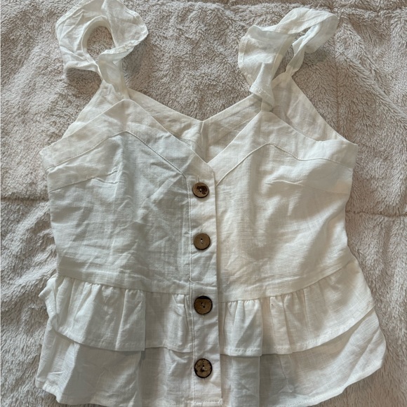 White Ruffle Top - Picture 3 of 4